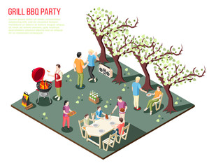 Canvas Print - Backyard Barbecue Party Background