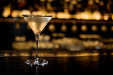 Elegant Glass Filled With Tasty And Fresh Dirty Martini Drink
