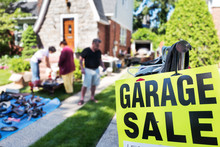 Garage Sale Sign In Front Of House