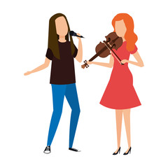 Sticker - musical duet avatars characters