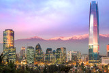 Fototapeta  - Skyline of Santiago de Chile at Las Condes and Providencia districts with The Andes mountain range in the back