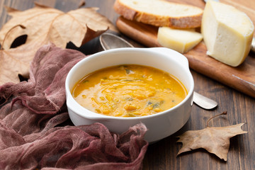 Poster - vegetable soup in white bowl