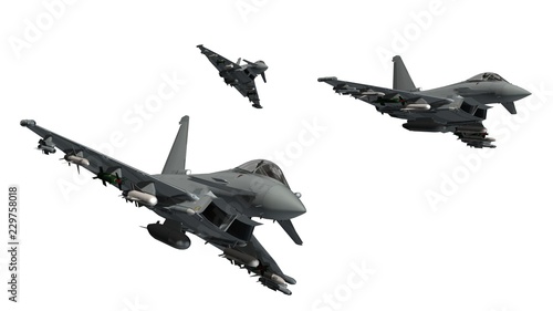 Fotografía military fighter jet - armed military fighter jet isolated on white background