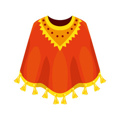 Poster - mexican poncho isolated icon