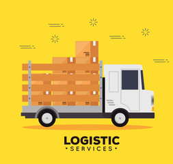 Sticker - logistic services with truck