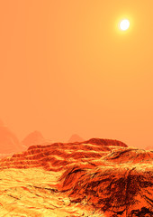 Wall Mural - 3d rendering planet mars lanscape