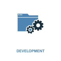 Development creative icon in two colors. Premium style design from web development icons collection. Development icon for web design, mobile apps, software and printing usage.