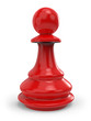 Single red classic chess pawn