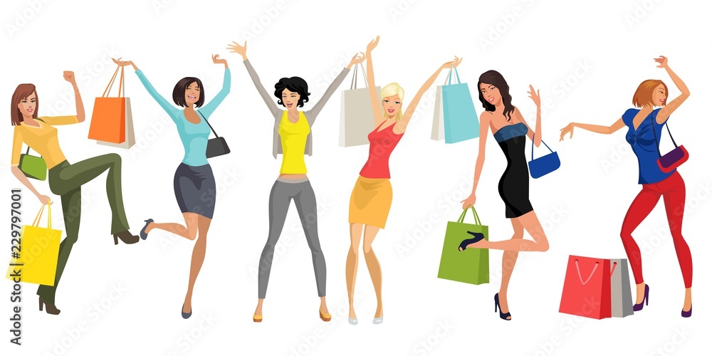 Campaign women shopping - obrazy, fototapety, plakaty 