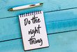 © S-HadjAmar - do the right thing on notebook on bluetable
