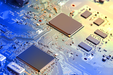 Poster - Electronic circuit board close up.