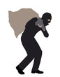 Side View Of A Robber Carrying Sack