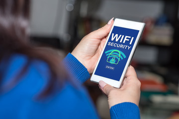 Wifi security concept on a smartphone