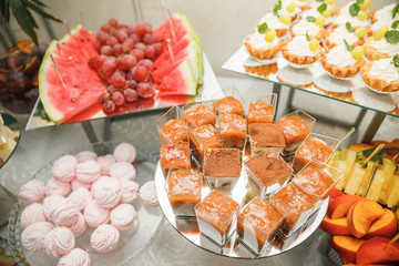 Wall Mural - Candy bar. Table with sweets, candies, dessert.