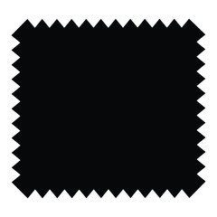 A black and white vector silhouette of a fabric patch