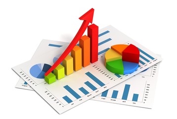 Poster - business finance graph 3d illustration