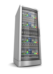 Wall Mural - single network workstation server 3d illustration