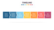 Business infographics. Timeline with 7 steps, options, squares. Vector template.