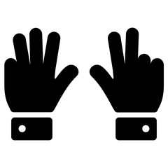 Poster - Number Hand Vector Icon