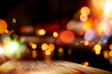 Wall Mural - Night bar bokeh background