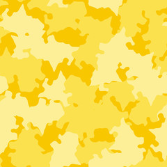 Wall Mural - UFO military camouflage seamless pattern in different shades of yellow color