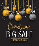 Fototapeta Panele - Christmas big sale. Discount banner. Christmas and new year illustration