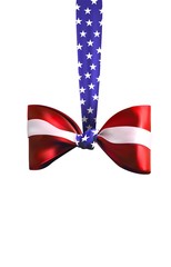 Wall Mural - American flag colors bow. Patriotic element