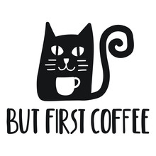 Cute Cat Coffee Poster Free Stock Photo - Public Domain Pictures