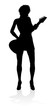 © Christos Georghiou - A female guitarist musician in detailed silhouette playing her guitar musical instrument.