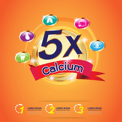 Omega Vitamins Calcium or Nutritions Logo Vector Background Products for Kid