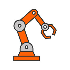 Poster - Industrial robotic arm color icon