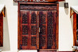 Wooden doors of a boutique african style 