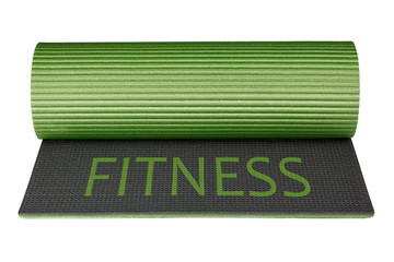 Wall Mural - Mat for fitness isolated on white background