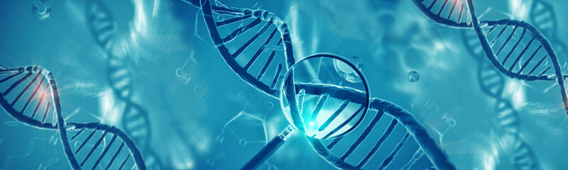 Wall Mural - concept of biochemistry with dna molecule