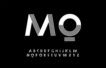 minimal modern alphabet. typography trandy font uppercase. vector illustrator
