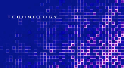 Poster - Technology. Blue pattern in techno style. Vector graphics