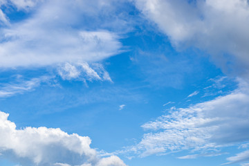 Beautiful white clouds in the blue sky on a clear day.