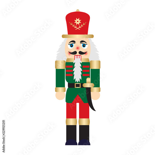Fotografía Vector illustration christmas nutcracker toy soldier traditional figurine isolat