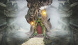 Fairy tree house in fantasy rocks