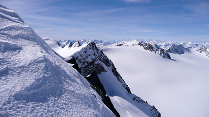 Poster - picturesque deep winter mountain landscape in the Alps of Switzerland