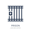 Prison icon. Trendy flat vector Prison icon on white background from law and justice collection