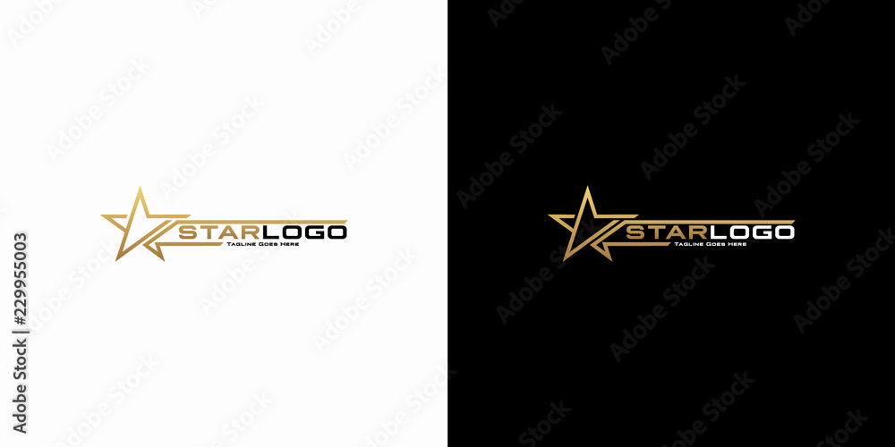 Modern gold star logo design vector. Stars logo design concept - obrazy, fototapety, plakaty 