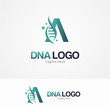 Abstract Letter A and DNA Vector Logo