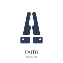 Faith icon. Trendy flat vector Faith icon on white background from Religion collection