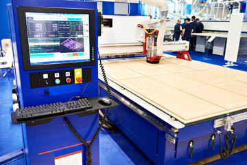 Milling and engraving CNC center for furniture in factory