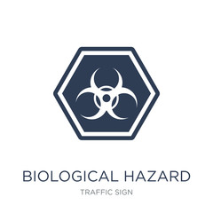 Poster - Biological hazard sign icon. Trendy flat vector Biological hazard sign icon on white background from traffic sign collection