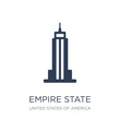Empire state building icon. Trendy flat vector Empire state building icon on white background from United States of America collection