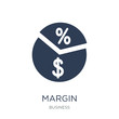 Margin icon. Trendy flat vector Margin icon on white background from Business collection