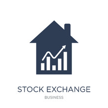 Stock Exchange Icon. Trendy Flat Vector Stock Exchange Icon On White Background From Business Collection