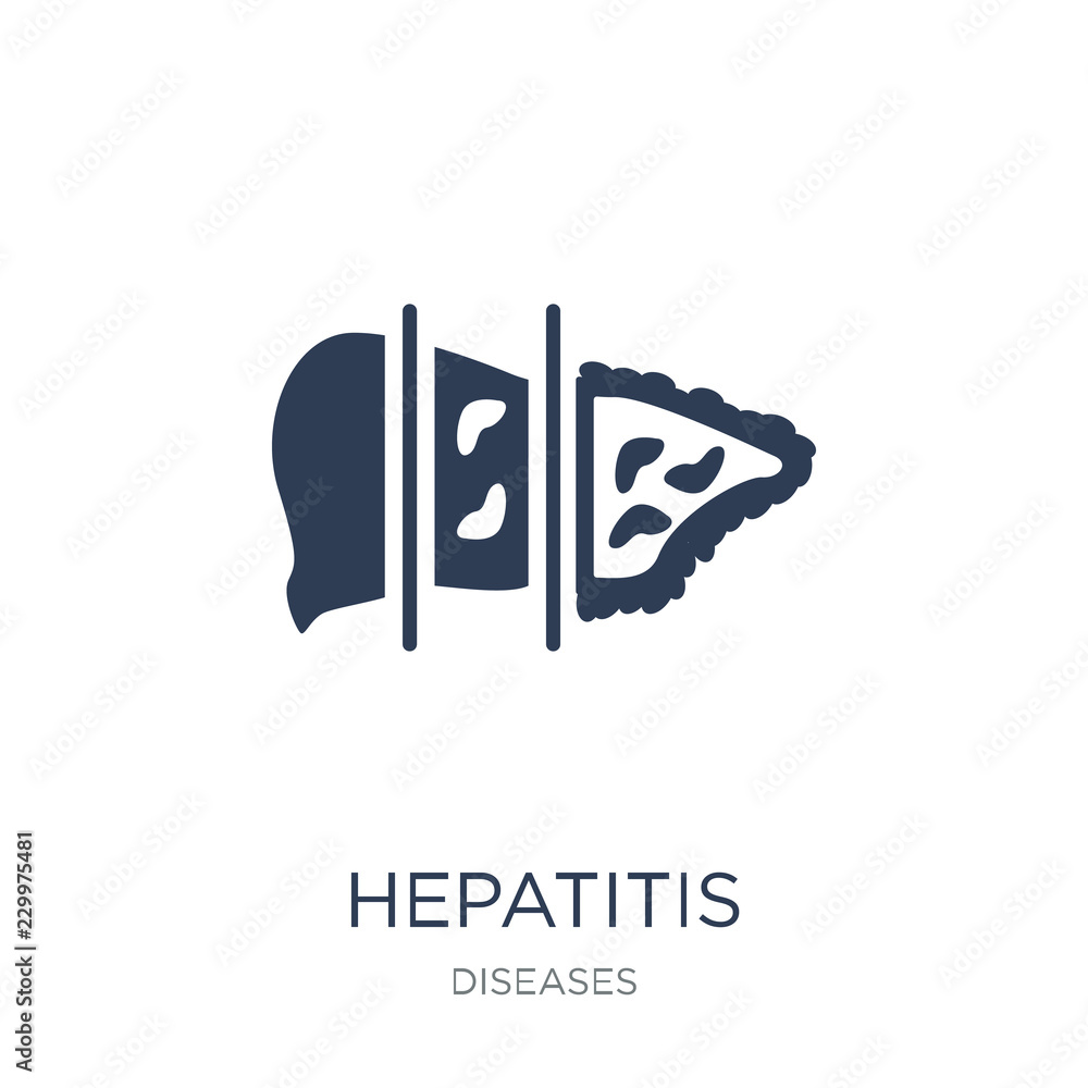 Hepatitis icon. Trendy flat vector Hepatitis icon on white background ...